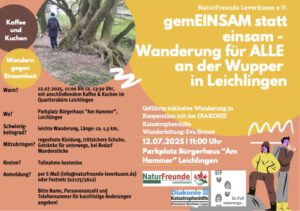 Mehr über den Artikel erfahren gemEINSAM statt einsam – Wandern für ALLE an der Wupper in Leichlingen